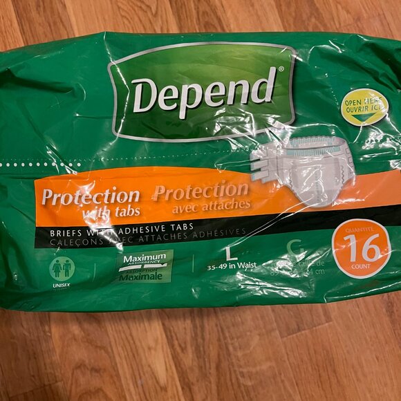 Depends Briefs with Adhesive Tabs - Picture 2 of 2
